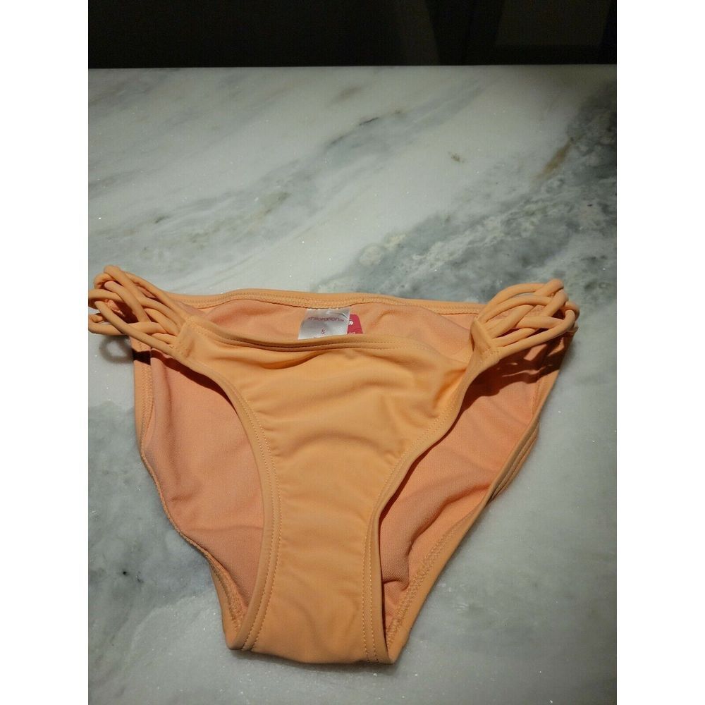 Xhilaration Womens Pale‎ Peach Strappy Side Bikini Bottoms Size Small NWT